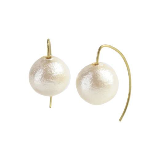 Cotton pearl pull-through earrings by Anq 